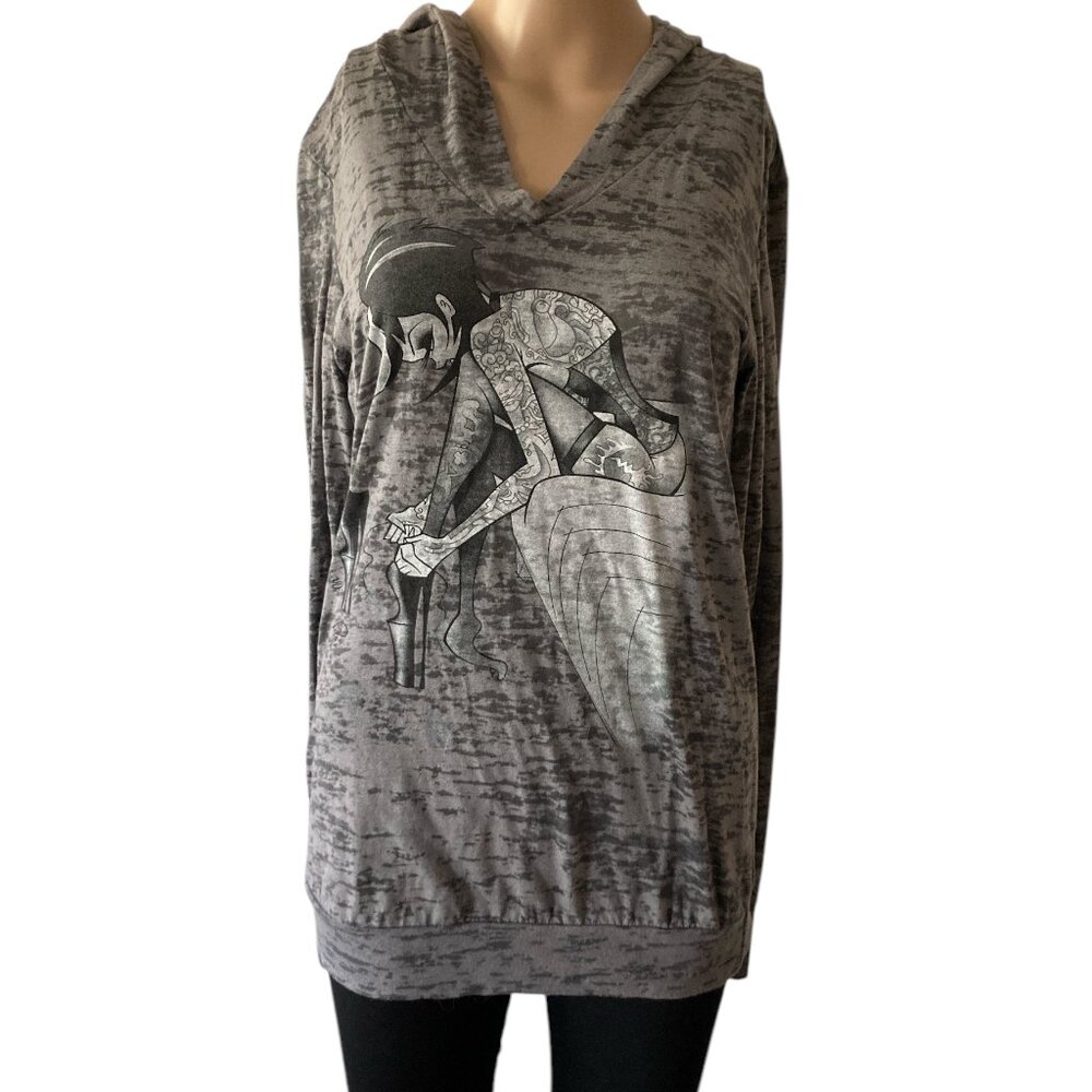 Low Brow Art Co. Size M Lightweight Tattoo Fashionista Hoodie